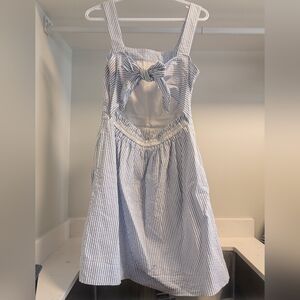 J. Crew Dress with Blue and White Seersucker Stripes